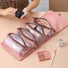 Detachable Makeup Bag Women Zipper Mesh Large Capacity Cosmetics Pouch Foldable Portable Travel Wash Storage Bag