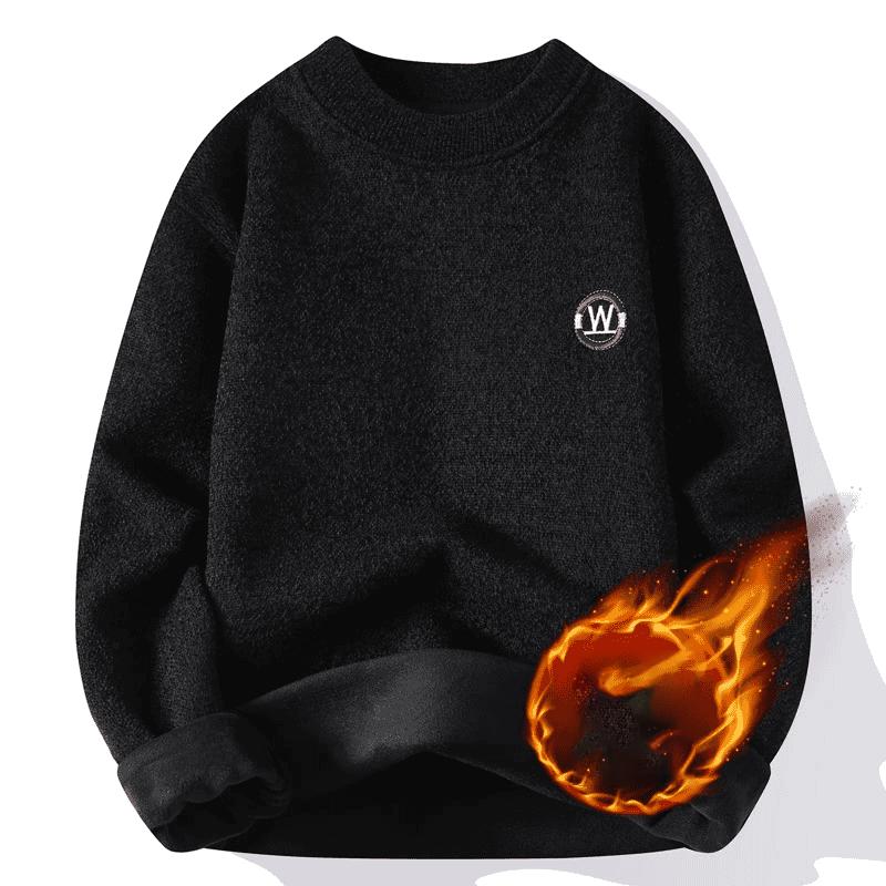Men Thick Solid Color Loose Autumn Winter New Knitted Warm Casual Base Shirt Men's Pajamas Home Wear Fashion