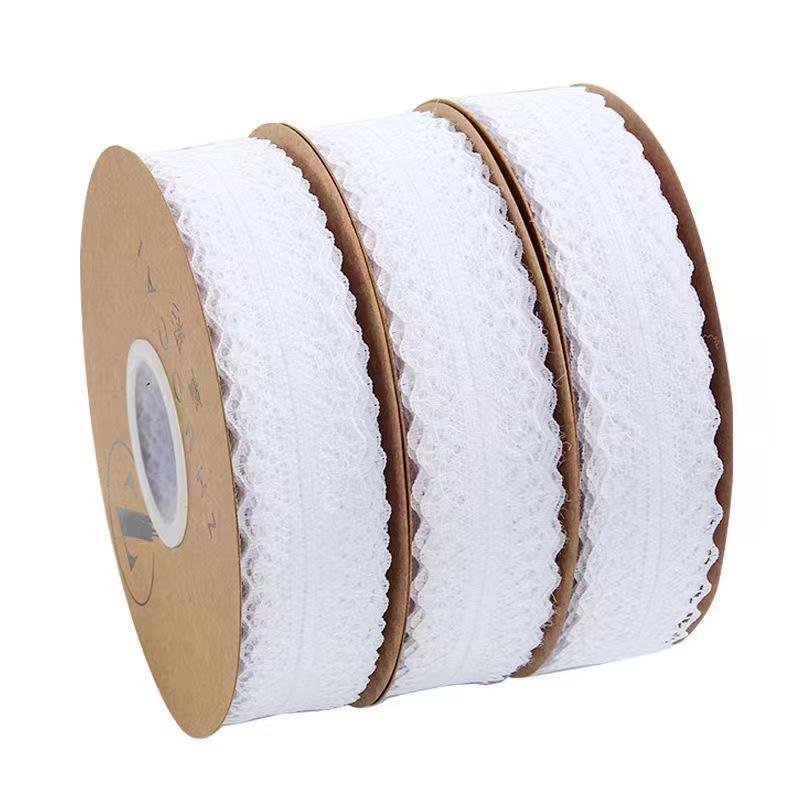 3cm Lace Edge Ribbon for Bouquet & Cake Decor, DIY Bow Streamer - Flower Design 25 & 50 Size