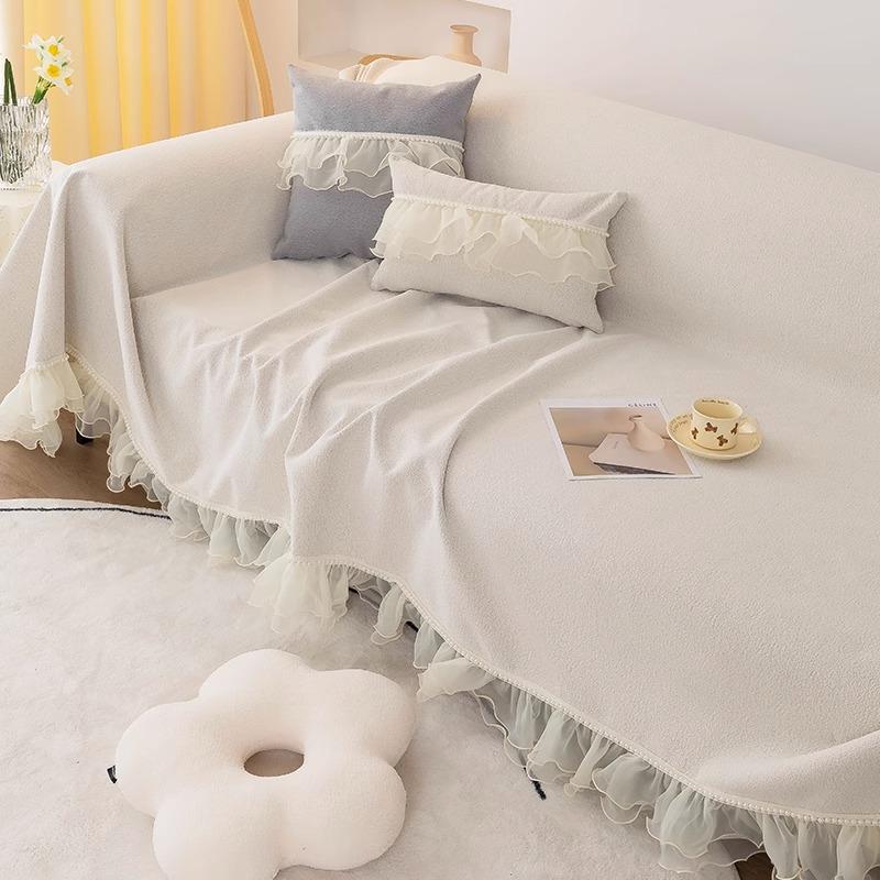 Cream Style Sofa Cover Cloth Lace Full Covered Sofa Slipcover Four Seasons Universal Sofa Towel All-Inclusive Universal Sofa Cushion
