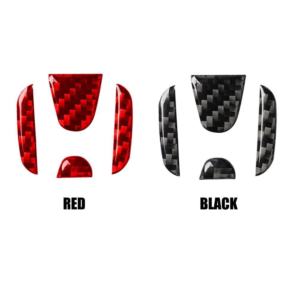 Car Interior Car Steering Wheel Logo Carbon Fiber Sticker Protective Decoration For Civic Dio Crv Fit CR-V Accord Odyssey