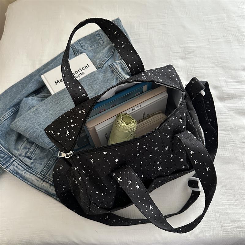 Star Print Large Canvas Crossbody Travel and Fitness Bag