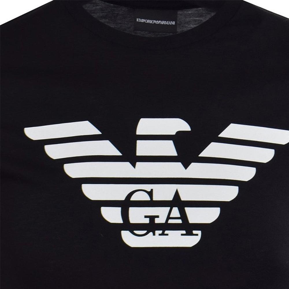 Emporio Armani Logo Print Crew Neck Casual Long Sleeve T-Shirt Men Tops Navy-Blue 8N1T64-1JNQZ-0939