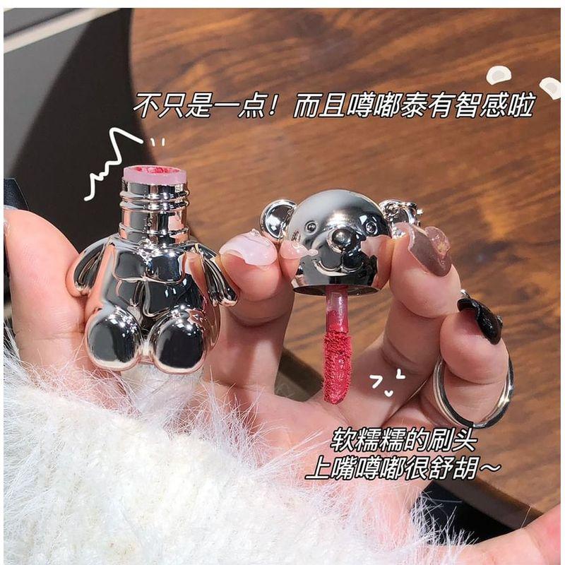 Art Value - Metallic Bear Keychain Velvet Lip Mud - 6 Colors