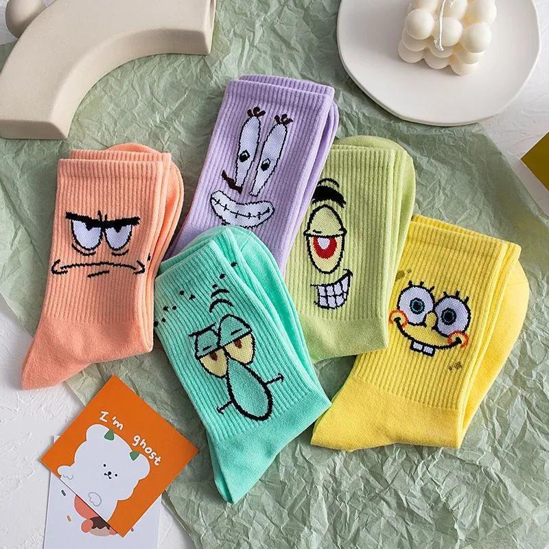 

Vogue Kawaii Solid Cotton Harajuku Cartoon Women Men Socks Cute Socks Funny зелёный