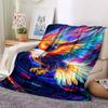 1pc Colorful Eagle Artwork Blanket Lightweight Flannel Blanket Throw Blanket For Sofa, Bed, Travel, Camping, Livingroom, Office, Couch, Chair, And Bed