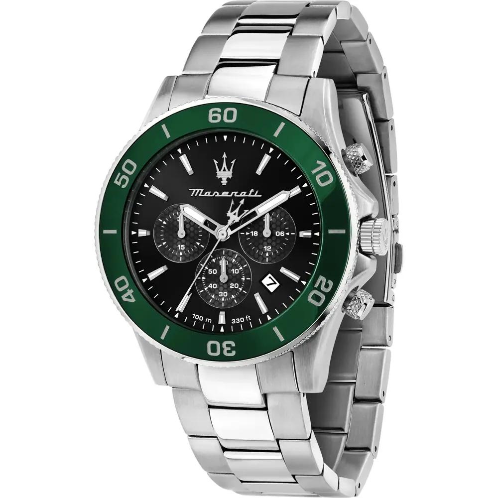 Maserati Competizione Black Stainless Steel Silver Men s Quartz Chronograph with Date R8873600008 чёрный
