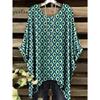Bohemian Chic Oversized Trendy Ethnic Prints Irregular Hem O-Neck Y2k Clothes Fashion Woman Clothes Versatile Women's Clothing