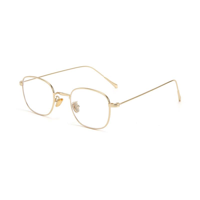 

Одинаковые оправы для очков Ван Чуаньцзюня и Лу Бинкуна по принципу «все или ничего» в золотой оправе для мужчин с близорукостью, сверхлегкие квадратные оправы -0 degree anti-blue light