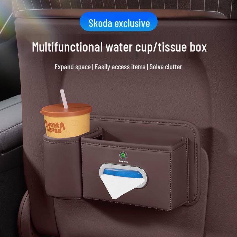 Skoda Kodiaq/Karoq/Kamiq Multi-functional Car Seat Storage & Cup/Tissue Holder