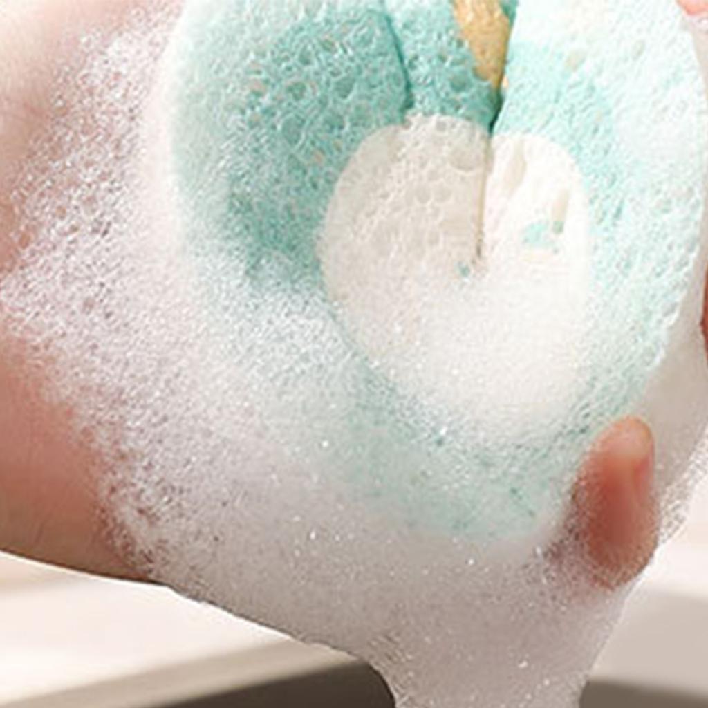 Scrub Sponge Cartoon Wood Pulp Cotton Compressed Absorbent Dishwashing Sponge for Kitchen Pot