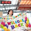 Welcome Back Banner - 5x3 ft - Welcome Home Decorations - Homecoming, Reunion, Baby Shower - White 100Den Polyester