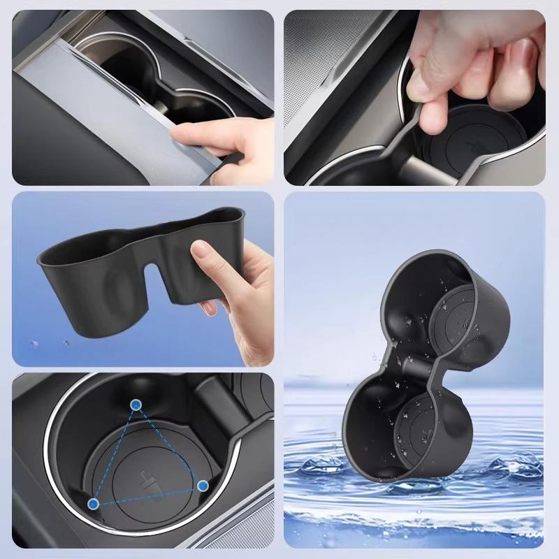 For Tesla Model3/Y Highland 2021-2025 Central Control Coaster Water Cup Holder Slot Frame Limiter Modification Accessories Tools