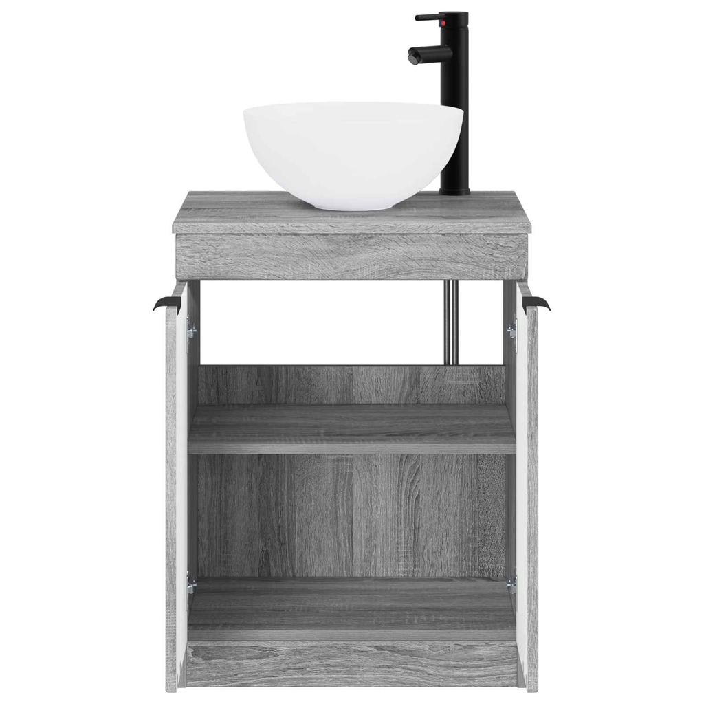 Bathroom Furniture Set Gray Sonoma Engineered Wood