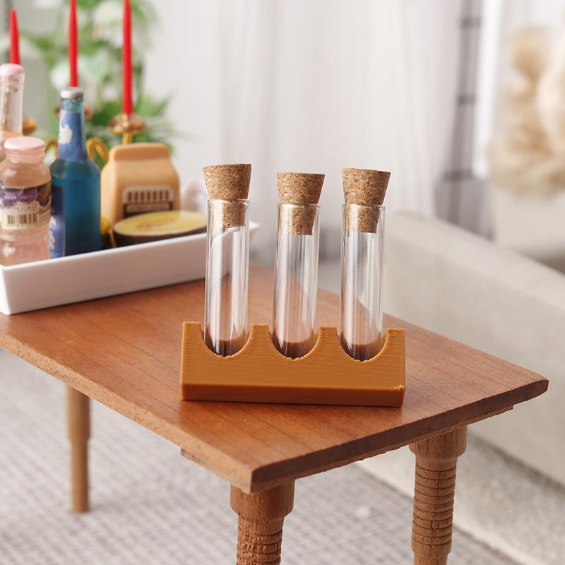 1/12 Dollhouse Miniature Glass Jar Test Tube Lab Kit, Child's Pretend Play Toy & Room Decor Accessory