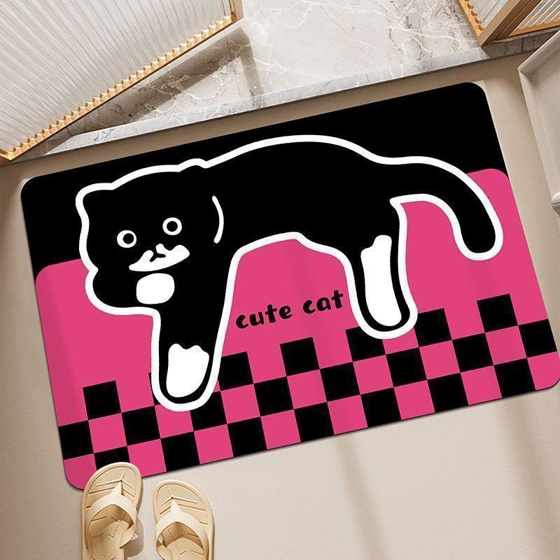 Ins Cute Puppy Soft Diatom Mud Absorbent Non-slip Quick Dry Bathroom Toilet Toilet Door Mat Foot Mat
