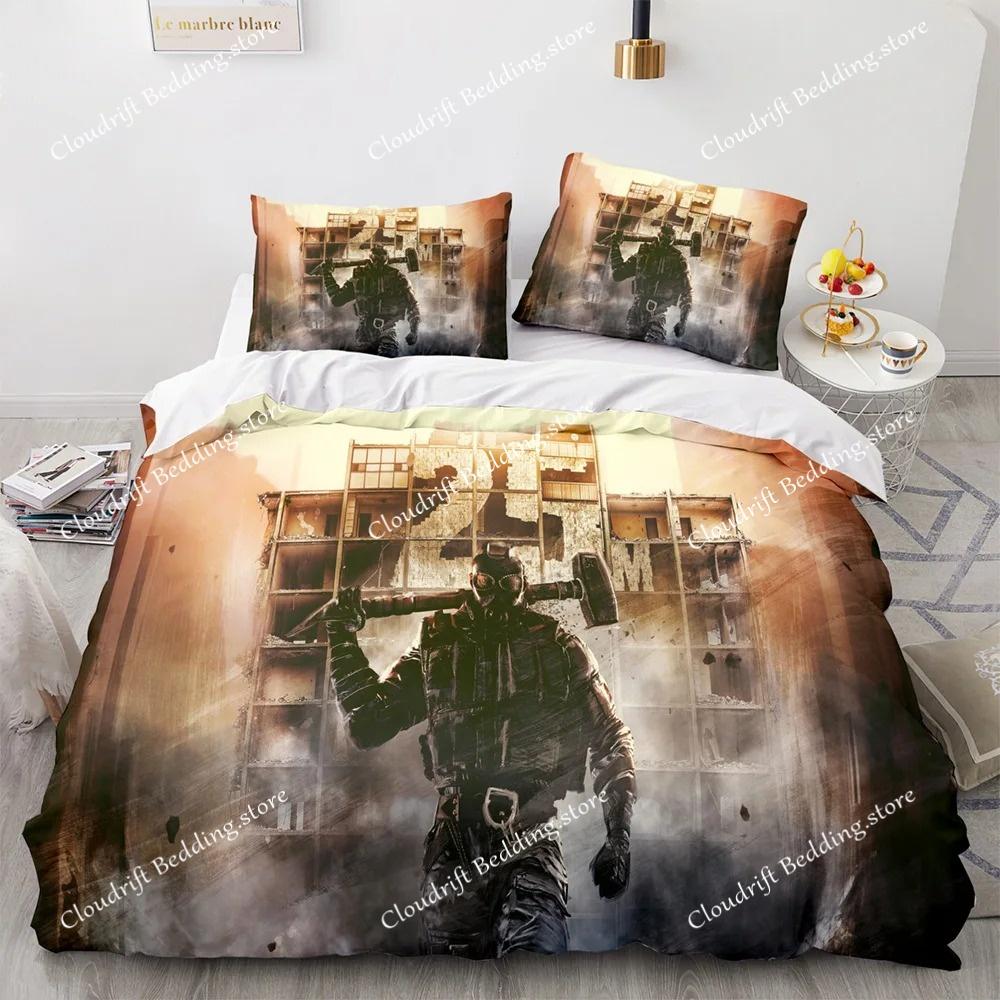 Game Rainbow Six Duvet Cover Pillowcase Bedding Set Single Twin Full Size for Kids Adults Bedroom Decor
