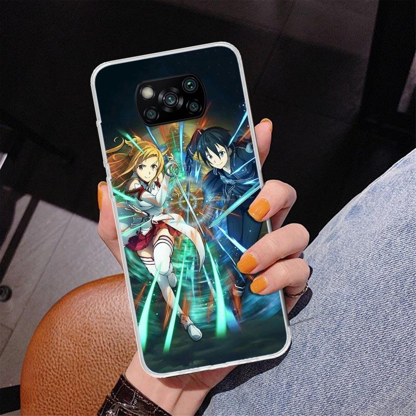 

Sword Art Online Anime Phnoe Case for Xiaomi Poco X5 X6 X7 Pro X4 Gt F7 Ultra M8 M7 Redmi 15C 15 13C 13 12C 12 Unique Cover Coqu Xiaomi Poco X7 Pro