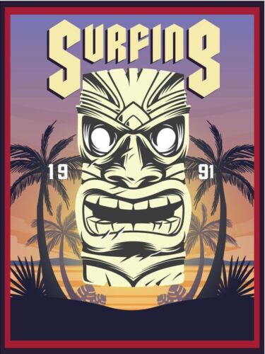 

Surfing 1991 Vintage Retro Metal SignAluminum 20x30cm（7.8x11.8inch）