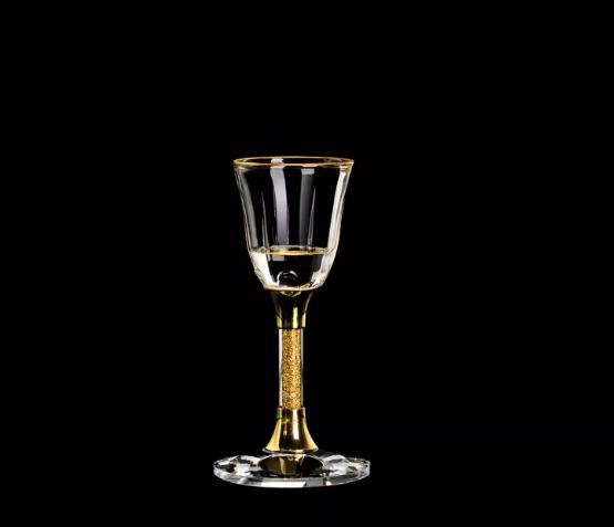 Gold Foil Glass Cup Golden Rock-shaped White Wine Cup Highball Glass 100ml Crystal Wine Dispenser Tableware Flagon Transparent