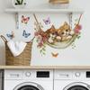 Self Adhesive Cat Hammock Decorative Wallpaper Waterproof Peel and Stick Removable Wall Sticker for Home Decor