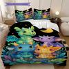 Dinosaur Pattern Bedding Quilt Set Quilt Cover Pillowcase Home Decoration Birthday Gift (1 * Duvet Cover + 2 * Pillowcase, Without Core)