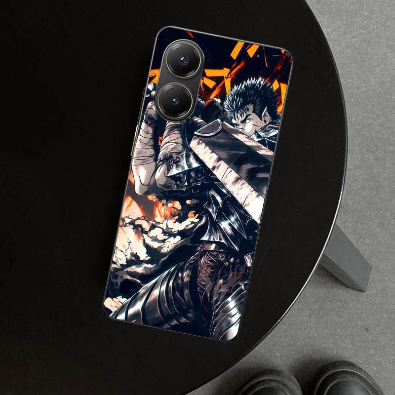 Guts B-Berserks Anime Phone Case Cover for Xiaomi Poco X6 X5 X7 Pro F7 Ultra Redmi 15C 15 13C 13 12C 12 10C 10 10A 9C 9A 9T 9 Co