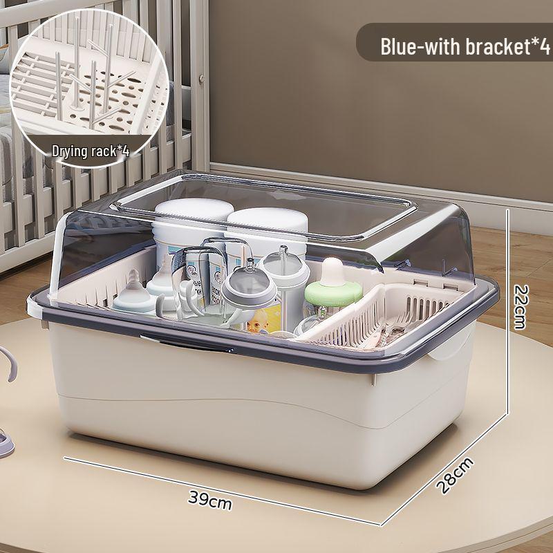 Dustproof Milk Bottle Storage Box with Lid - Baby Supplies & Toys Organizer