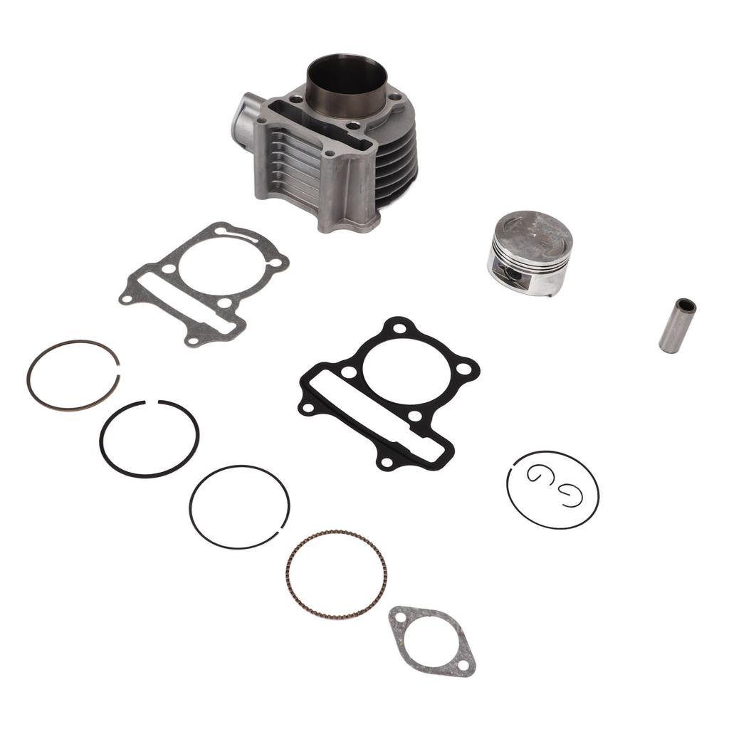 Motor Topplockssats med Kolv Packning Fjäder Cylinder Ombyggnadsmonteringssats Aluminiumlegering för GY6 150cc Skoter