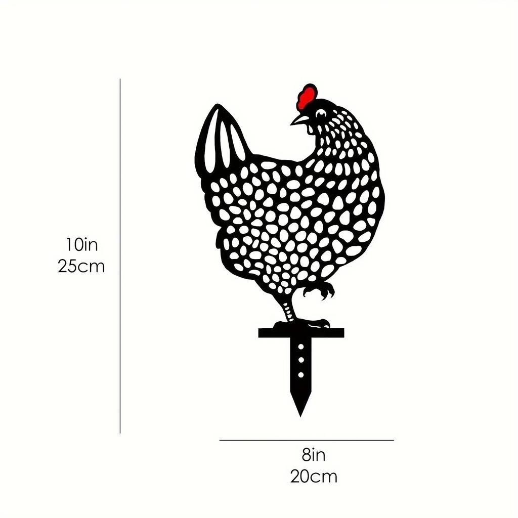 Chicken Yard Art Rooster Hen Silhouette Yards Stake Handheld Animal Toys Decorations Hollow Lifelike Hen Ornament Lawn Floor