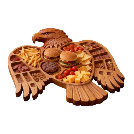 Drewniana deska do serwowania wędlin i serów ze zwierzętami i przegródkami Styl wiejski Królik Krowa szkocka Koń Orzeł Ser Przekąski Taca do serwowania Talerz na przystawki