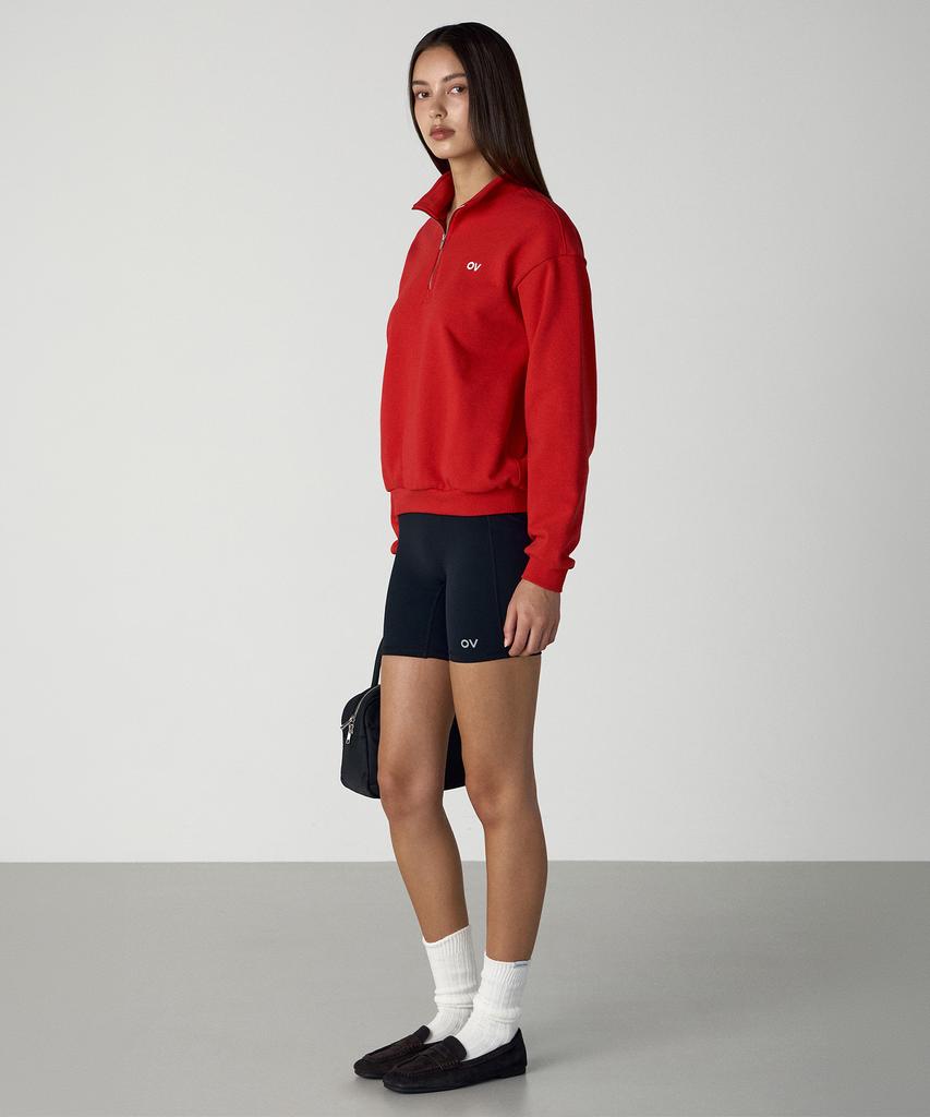 OUTDOOR VOICES Ov Logo Quarter Zip Sweatshirt (Rød)