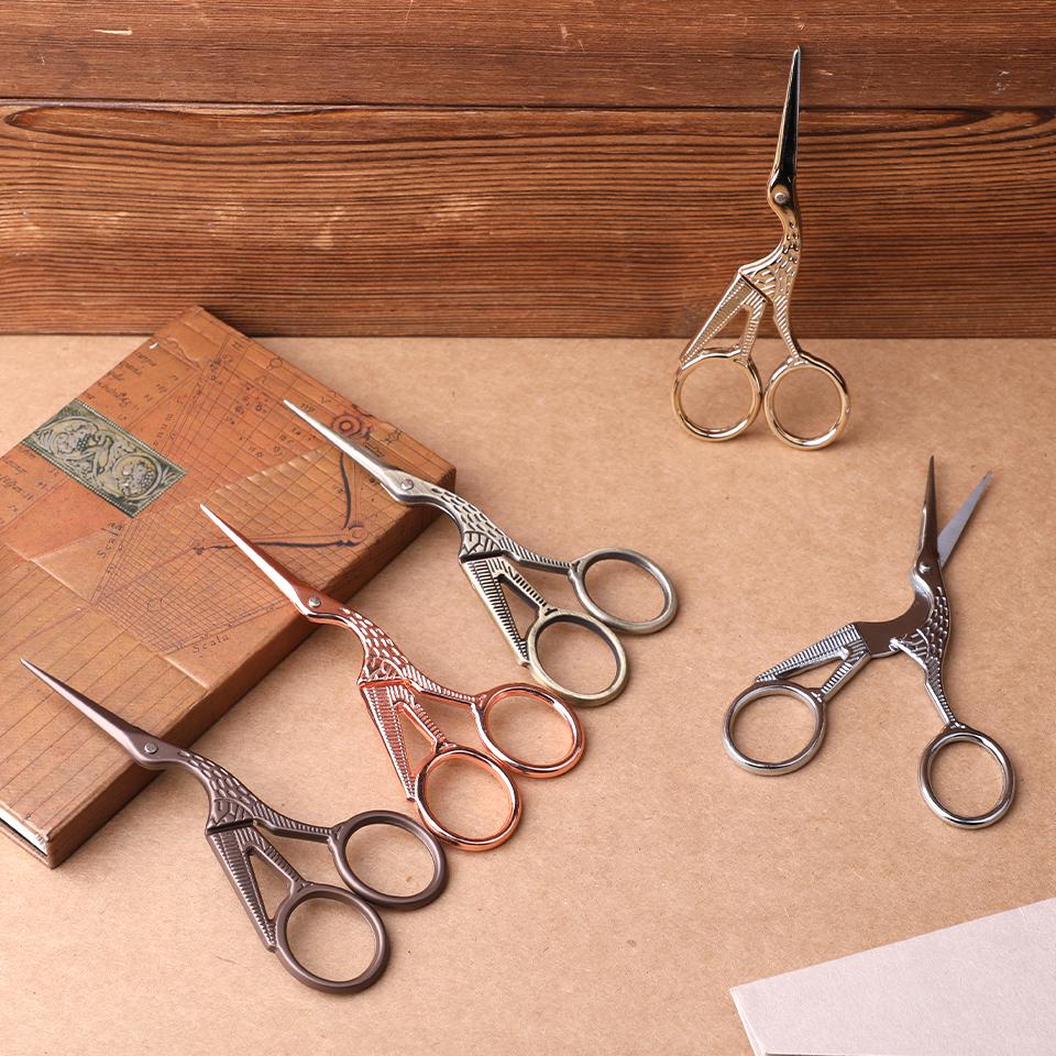 Fenrry 1pc Retro Crane Mouth Scissors Stainless Steel Scissors Cross Stitch Embroidery Knitting Sewing Handicraft Scissor DIY