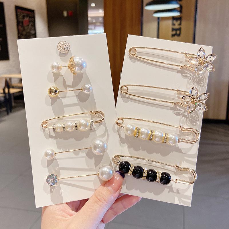 

Брошь для регулировки талии с жемчугом - Булавка для ушивания талии джинсов для женщин