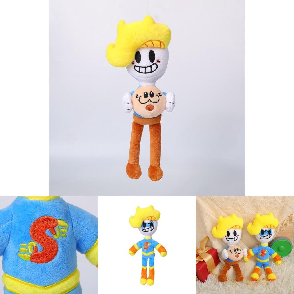 Peluche Supereroe Bryson And Ham Giocattolo di Peluche con Opzioni di Colore Marrone e Blu
