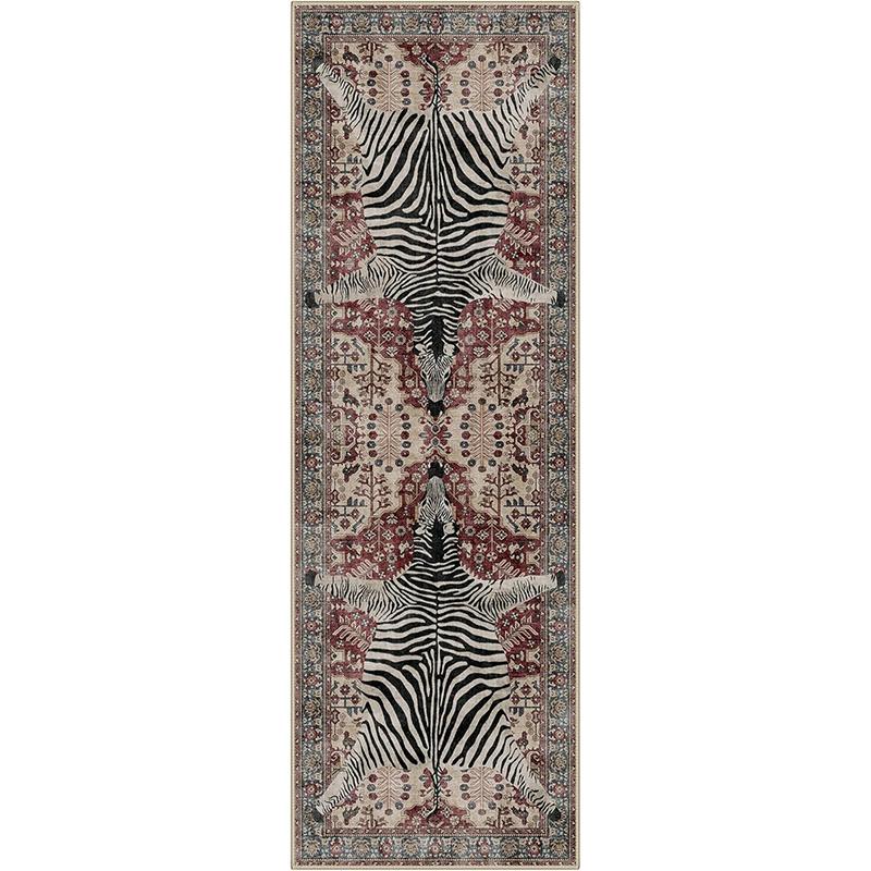 Corridor Carpet Runner Rug Hallway Long Strip Carpets Anti-slip Machine Washable Floor Mat Retro Tiger Print Home Decor Rugs