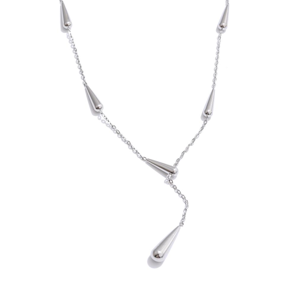 

Yhpup Stainless Steel Cast Water Drop Pendant Necklace High Quality Fashion Trendy Korean Jewelry 18K Gold PVD Plated 2025