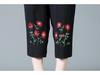Mom's Summer Embroidered Cotton Linen Pants - Breathable Casual Fit for Women