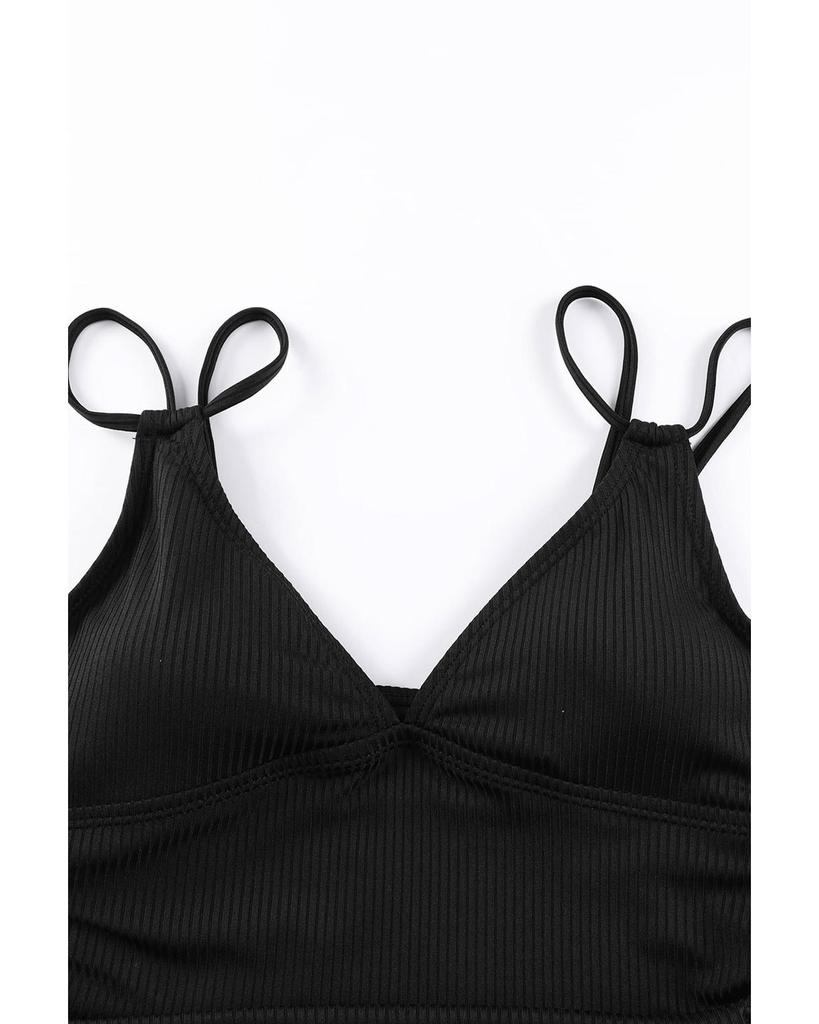 Azura Exchange Ribbed Knit One Piece Swimsuit with Adjustable Straps