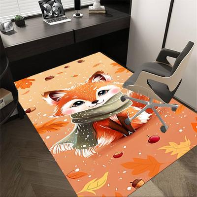 1PC Autumn Fox Extra Large Non Slip Floor Carpet, Office, Family, Bedroom, Studio Large Area Rug Indoor Rugs, Vibrant Colors