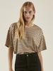 YJACK W_Stripe Oversized Short Sleeve T-Shirt (180Gsm) Ljt1173S