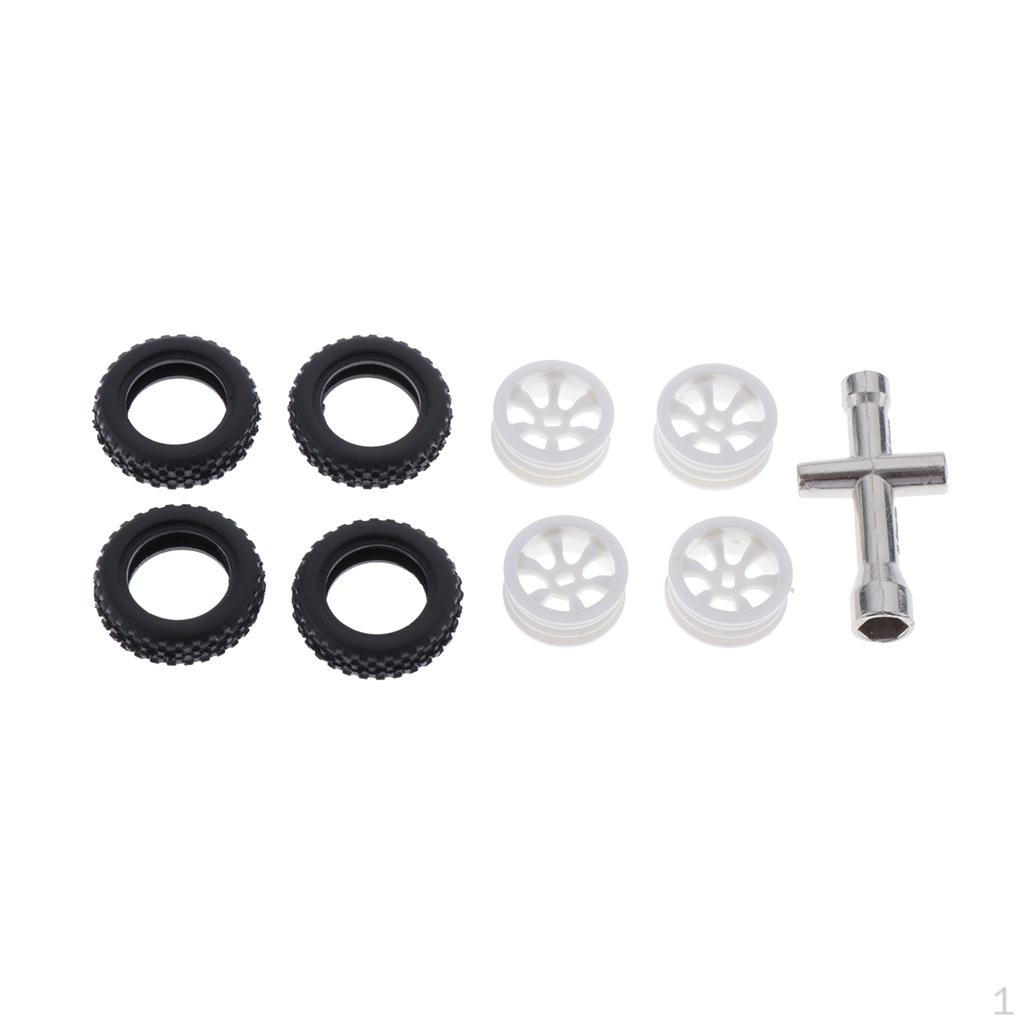 4xRC Car Tires&Wheel Rim And Wrench Sleeve for K989 Spare Parts