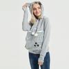 Women's Fashion Casual Top Solid Color Long Sleeve Pet Pocket Hoodie Sweatshirt