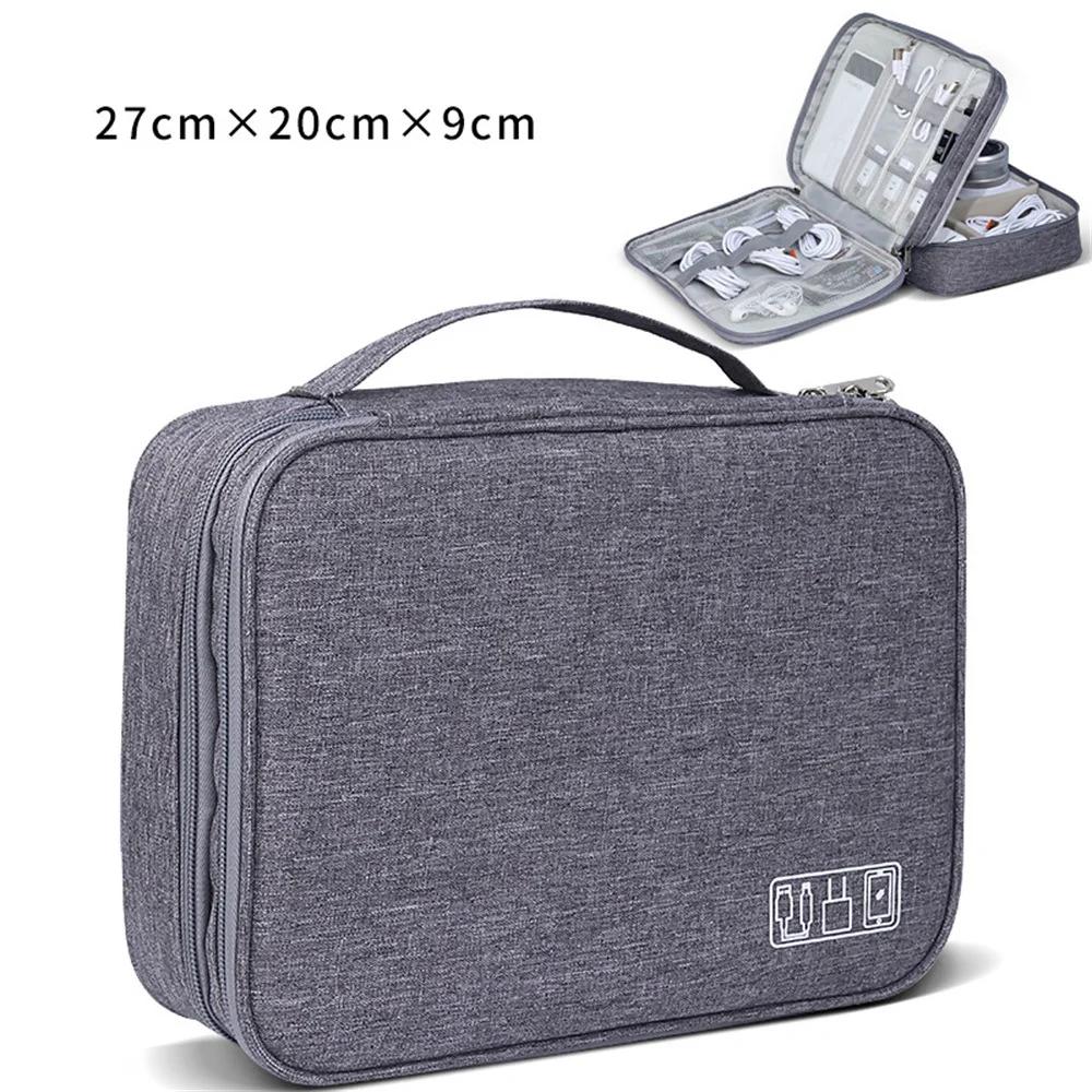 Electronic Storage Bag USB Charge Cord Travel Cable Organizer Digital Waterproof Suitcase Portable Double Layers Storage Bag