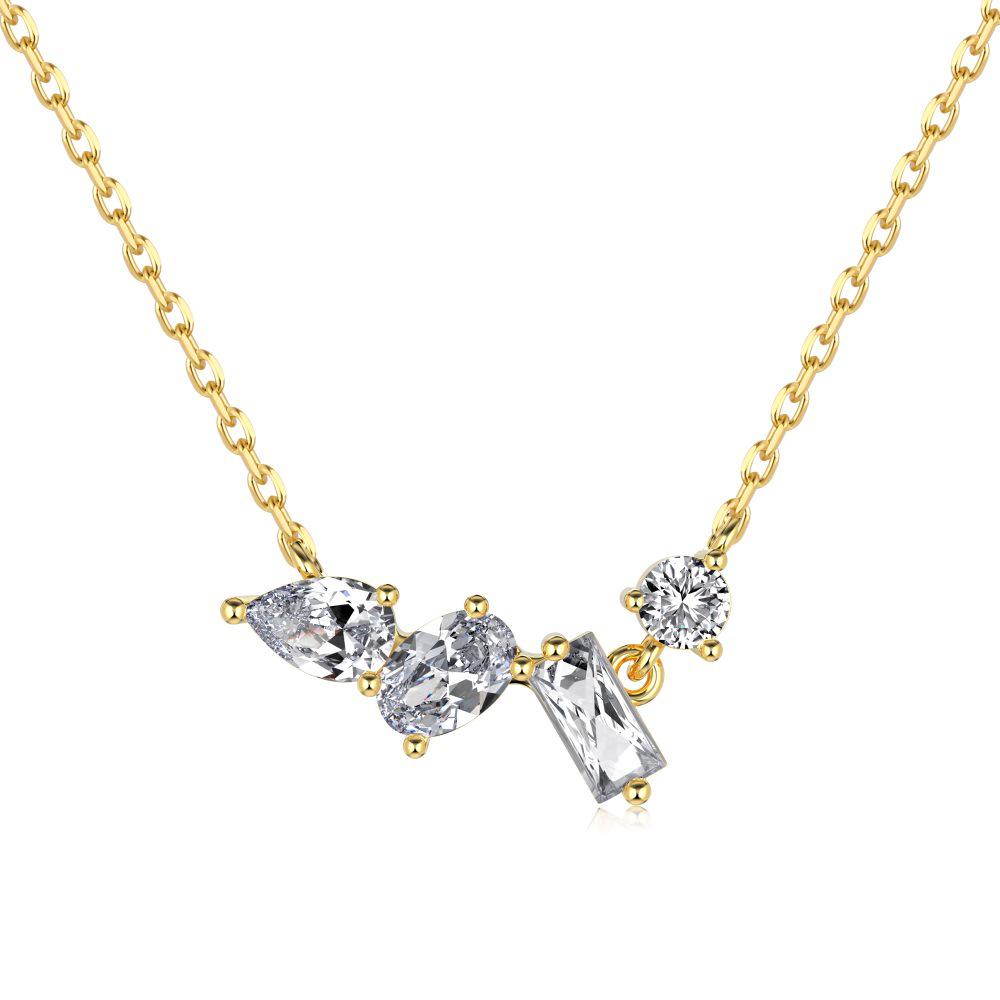 

Versatile S925 Sterling Silver Geometric Zircon Necklace for Women Sterling Silver
