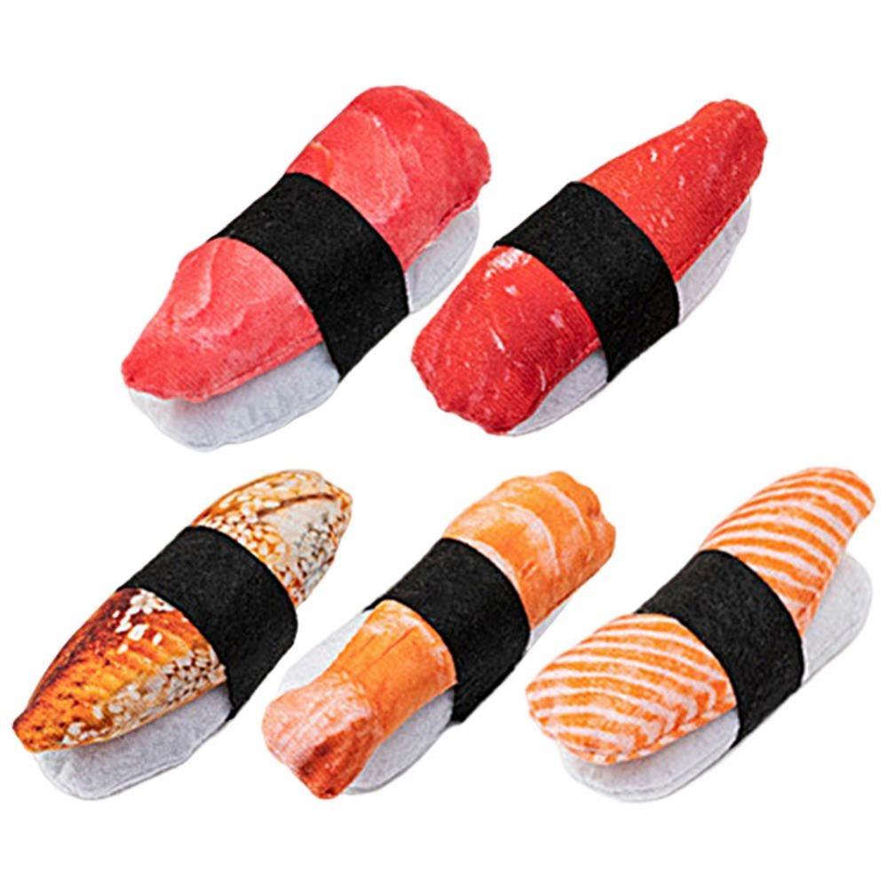 Sushi Shape Cat Molar Toy Simulation Cat Chew Toy Cute Pet Supply  Relieve Boredom