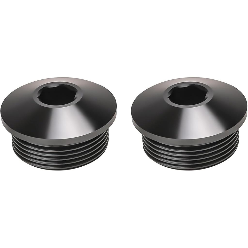 3AN Male Hex Socket Plug ORB Port with O Ring Fitting Adapter Aluminum Black, Pack of 2