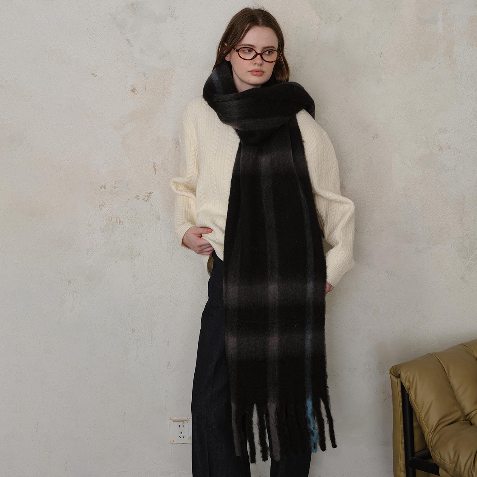 

Premium striped fringed scarf scarf women s autumn and winter shawl thickened warm outer match
