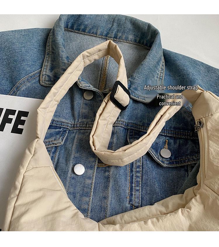 2026 Early Spring Women's Large Capacity Dumpling Crossbody Bag - Simple Down Cotton Jacket Style, Korean Casual Shoulder Bag