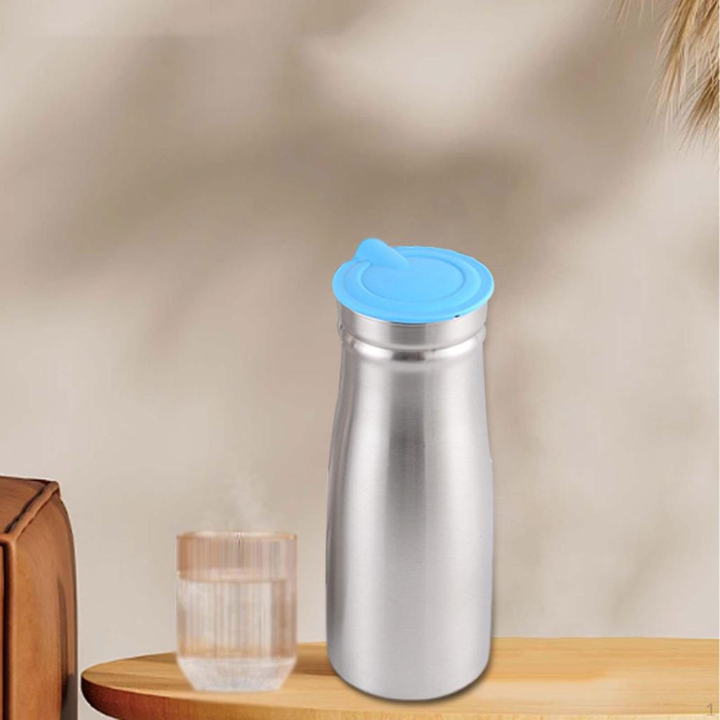 1.0 L Stainless Steel Iced Tea Juice Pitcher 3.3x9inch Sturdy Multipurpose for Restaurant with Lid